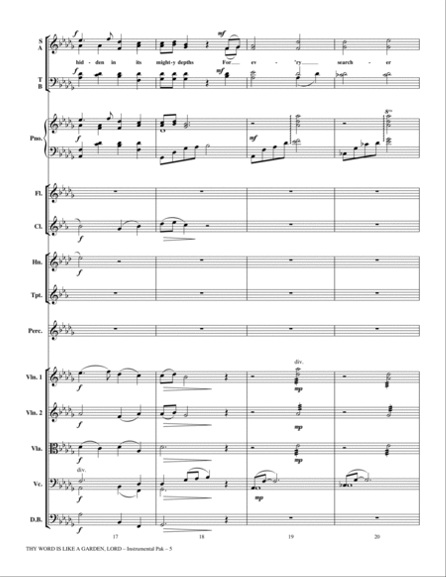 Thy Word Is Like A Garden, Lord - Full Score Choir scores gallery preview page 5