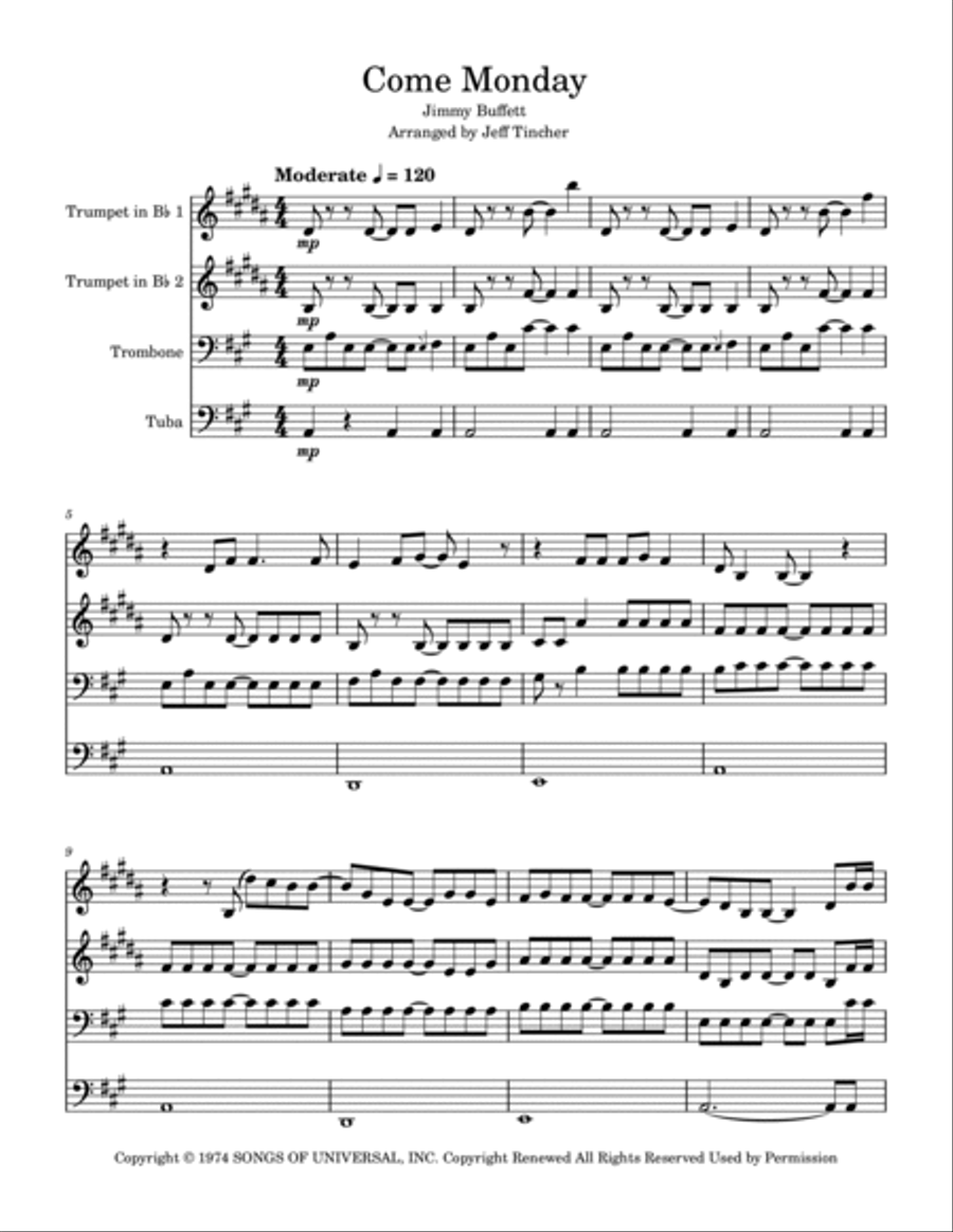 Come Monday Brass Quartet scores gallery preview page 2
