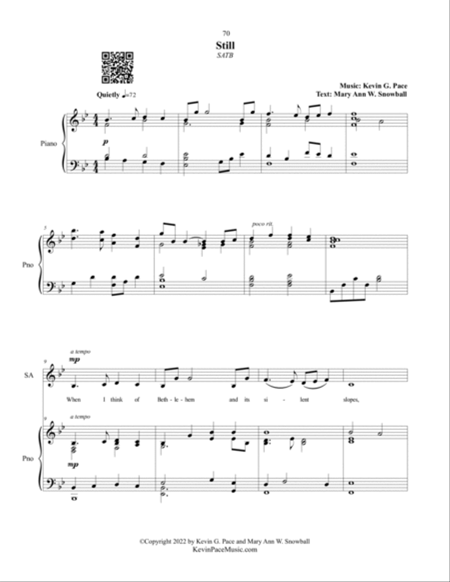 Still, Sacred music for SATB choir 4-Part scores gallery preview page 2