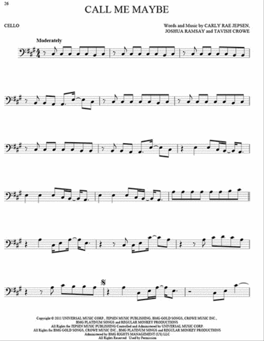 101 Hit Songs Cello scores gallery preview page 3
