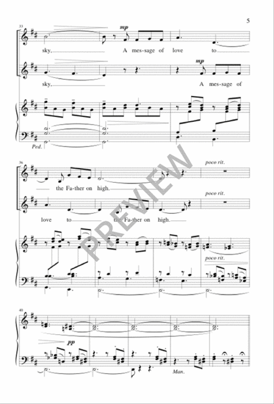 Walk Softly in Springtime 2-Part scores gallery preview page 5