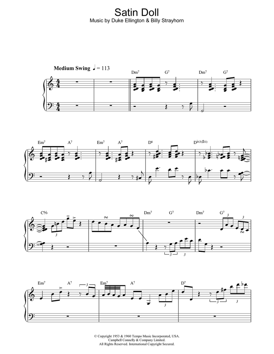 Satin Doll Piano Solo scores gallery preview page 1