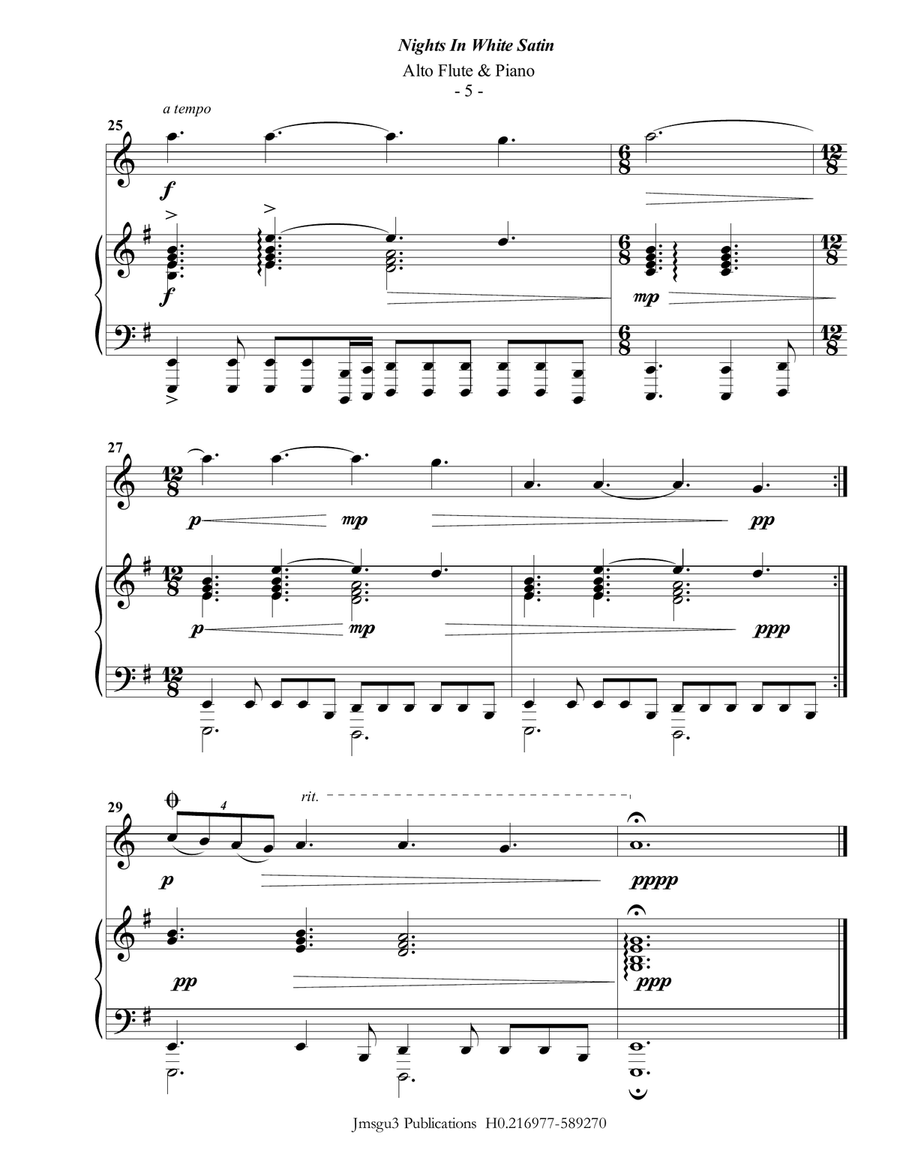 Nights In White Satin Flute Solo scores gallery preview page 5