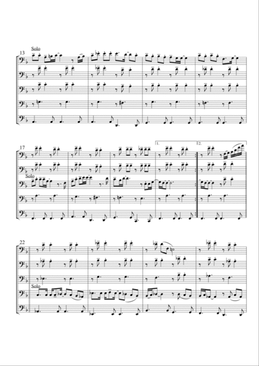 Alone Again (naturally) Brass Quintet scores gallery preview page 3
