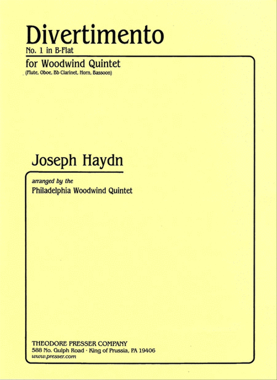 Divertimento - No. 1 in B-Flat Woodwind Quintet scores gallery preview page 1