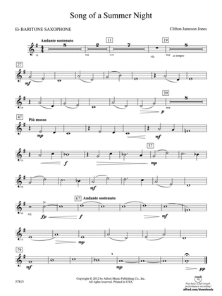 Song of a Summer Night: E-flat Baritone Saxophone