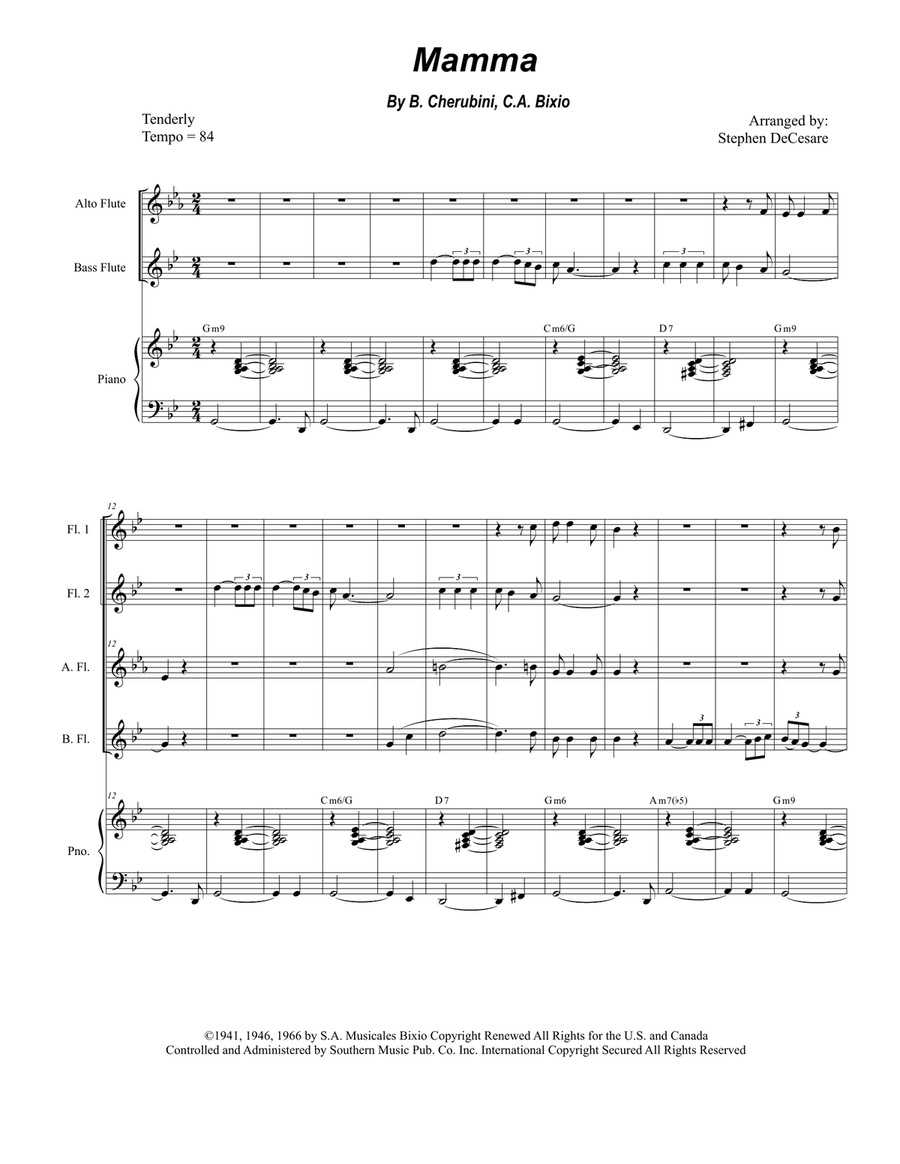 Mama (mamma) Woodwind Ensemble scores gallery preview page 1
