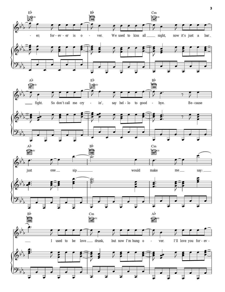 Love Drunk Love Drunk Piano, Vocal, Guitar scores gallery preview page 3