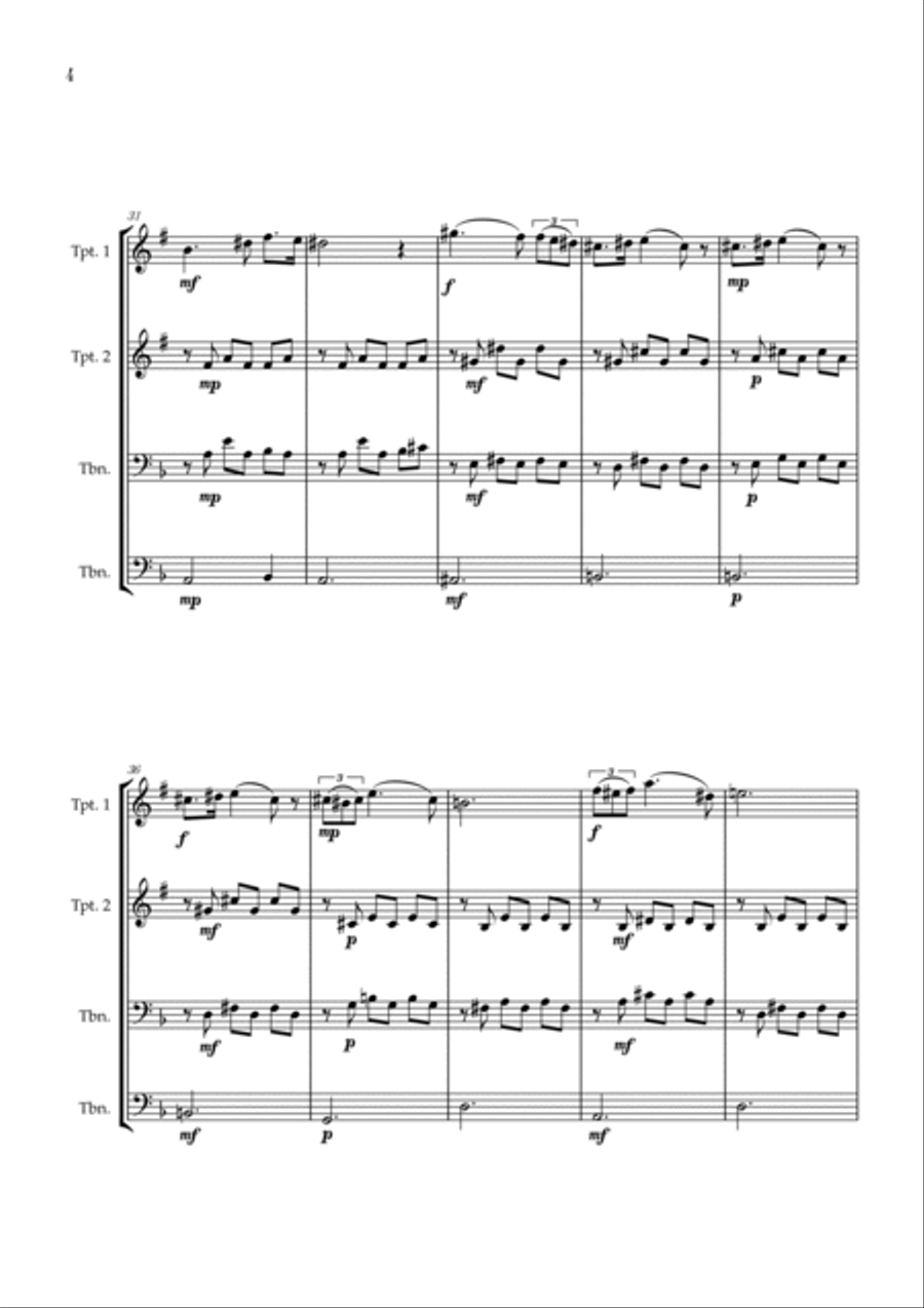 Serenade | Schubert | Brass Quartet Brass Quartet scores gallery preview page 4