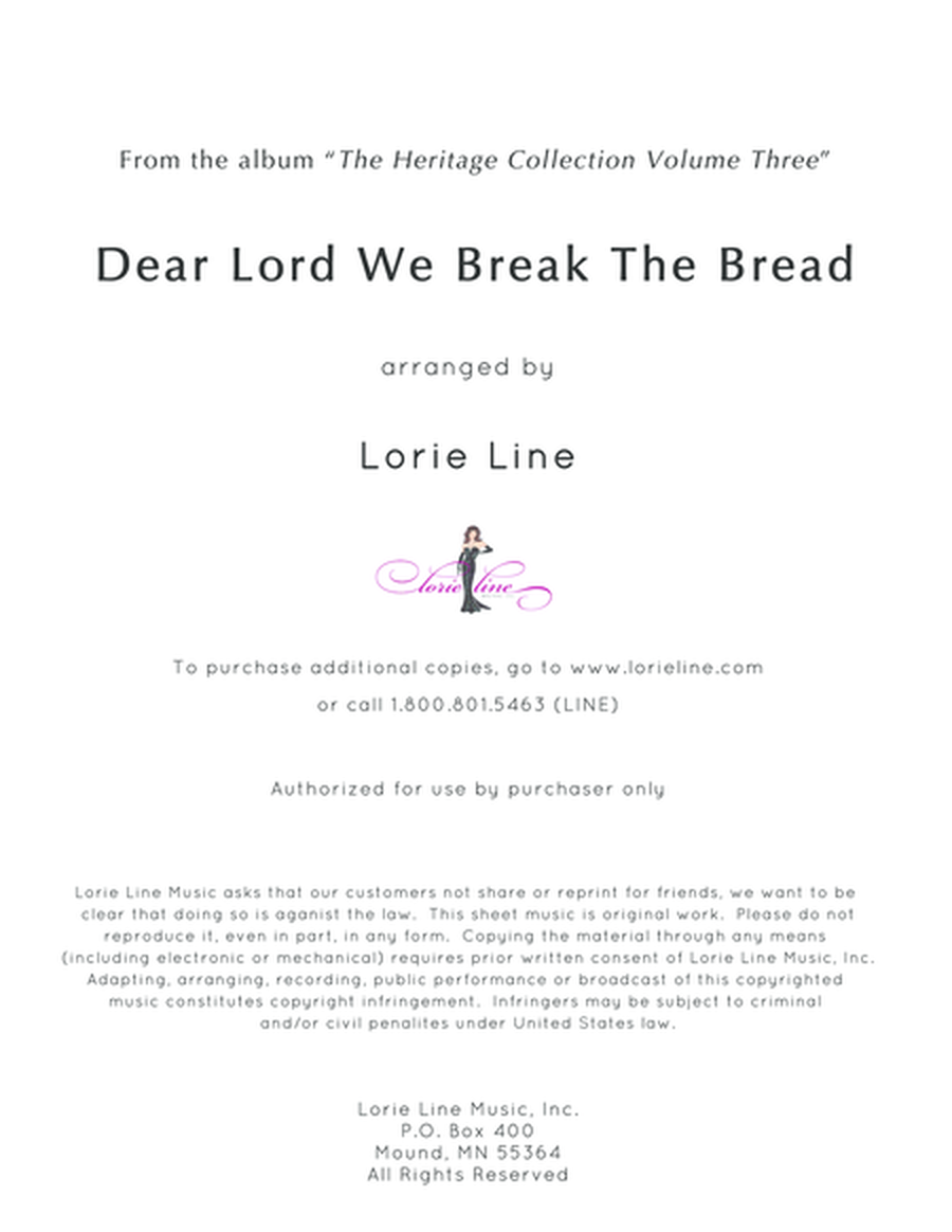 Dear Lord We Break The Bread image number null