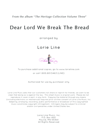 Book cover for Dear Lord We Break The Bread