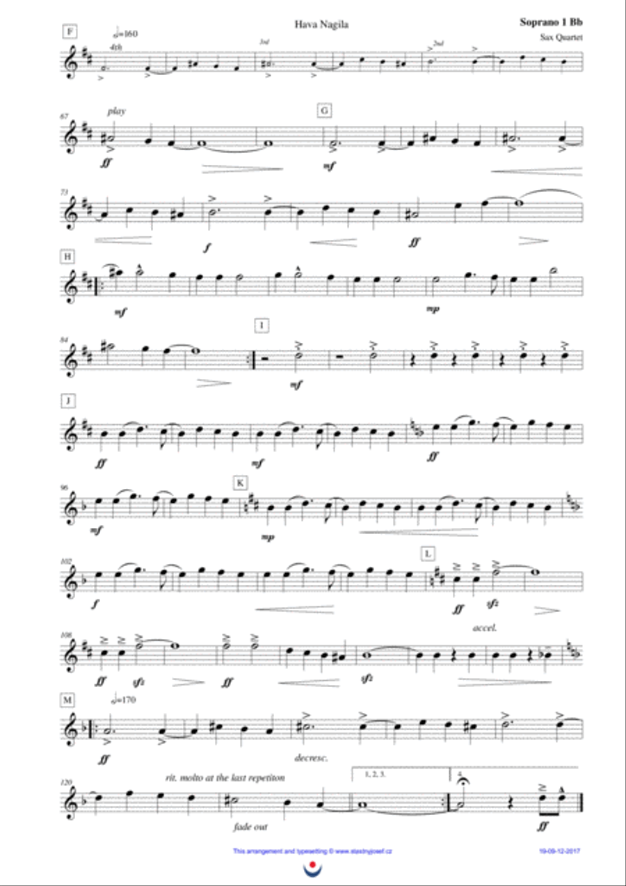 Hava Nagila Woodwind Quartet scores gallery preview page 5