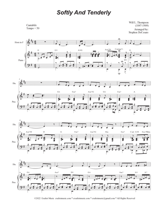 Book cover for Softly And Tenderly (French Horn solo and Piano)