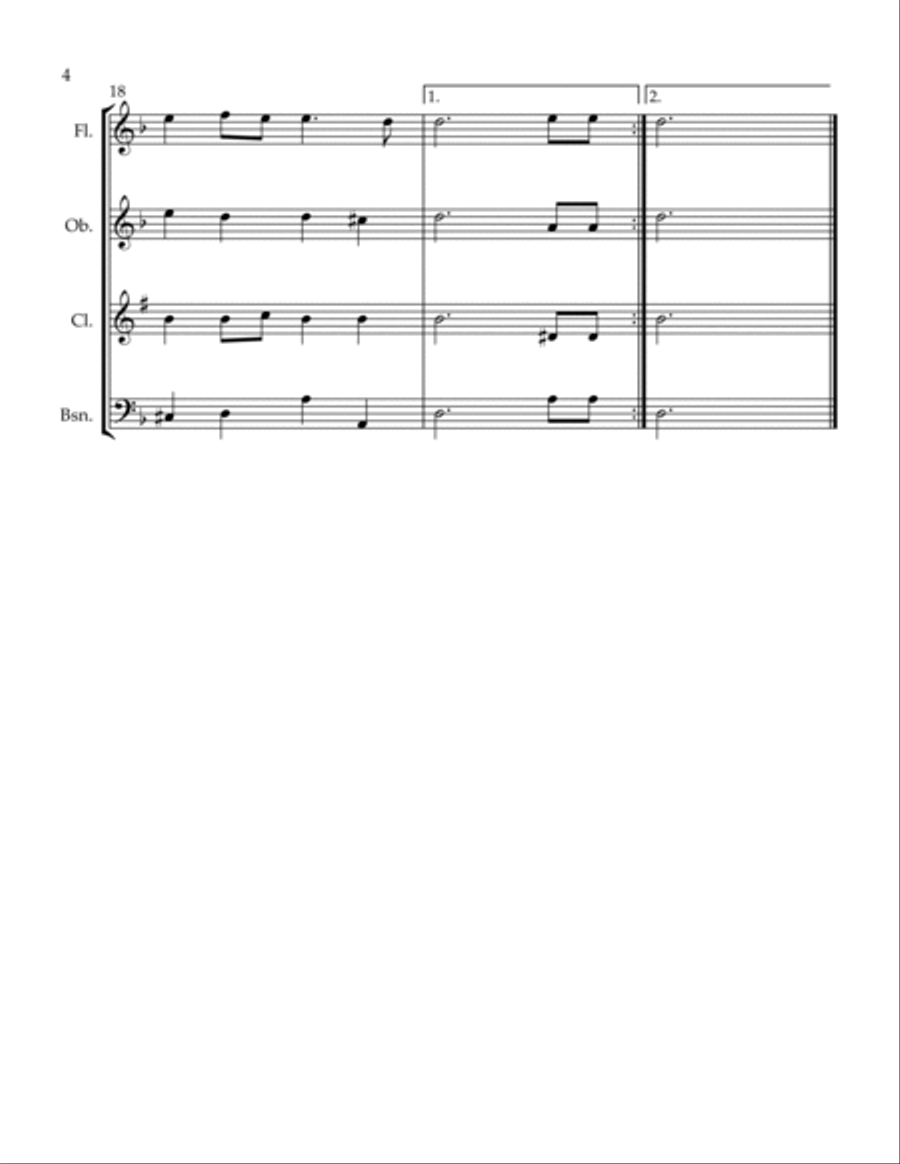 King Arthur Merlin's Air Woodwind Quartet scores gallery preview page 4