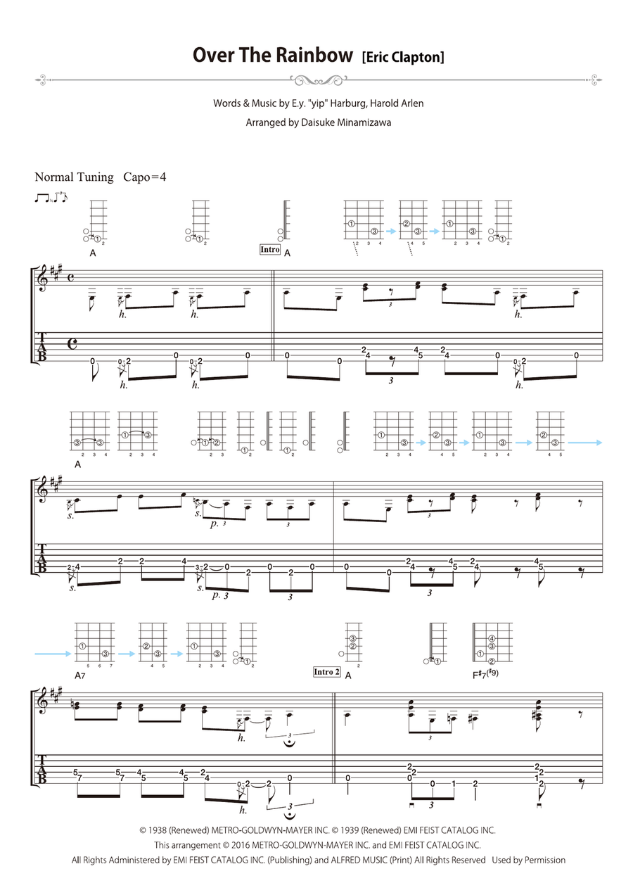 Over The Rainbow Over The Rainbow Acoustic Guitar scores gallery preview page 1