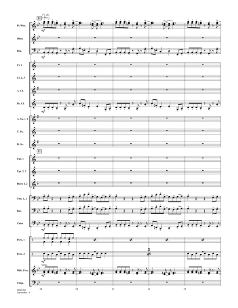 September (arr. Paul Murtha) - Conductor Score (Full Score) Concert Band scores gallery preview page 4