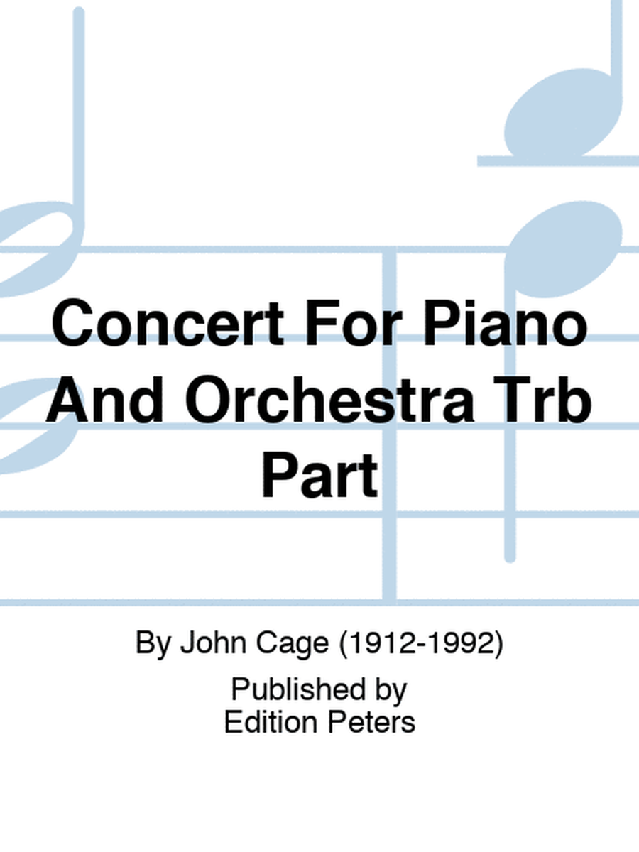 Concert For Piano And Orchestra Trb Part