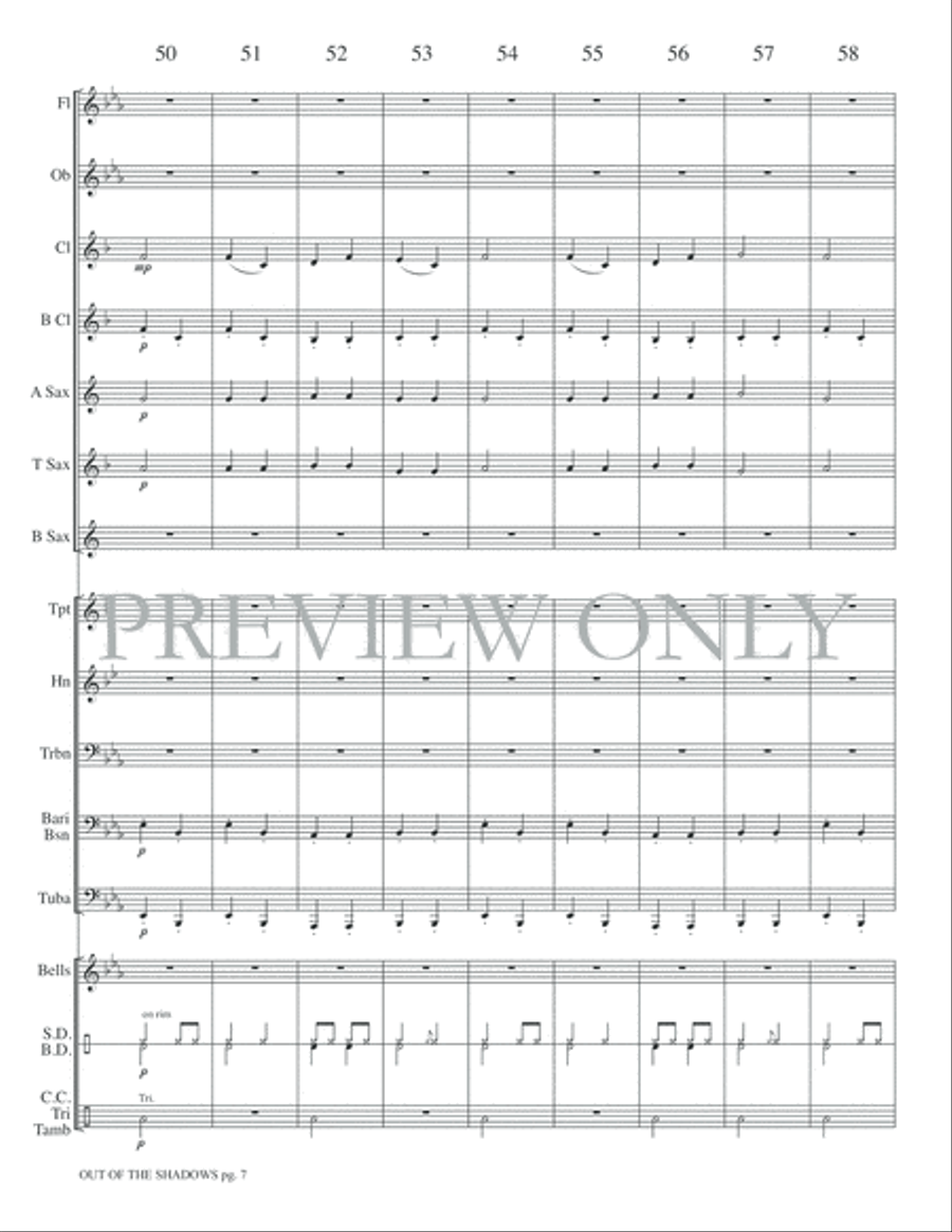 Out of the Shadows Concert Band scores gallery preview page 10
