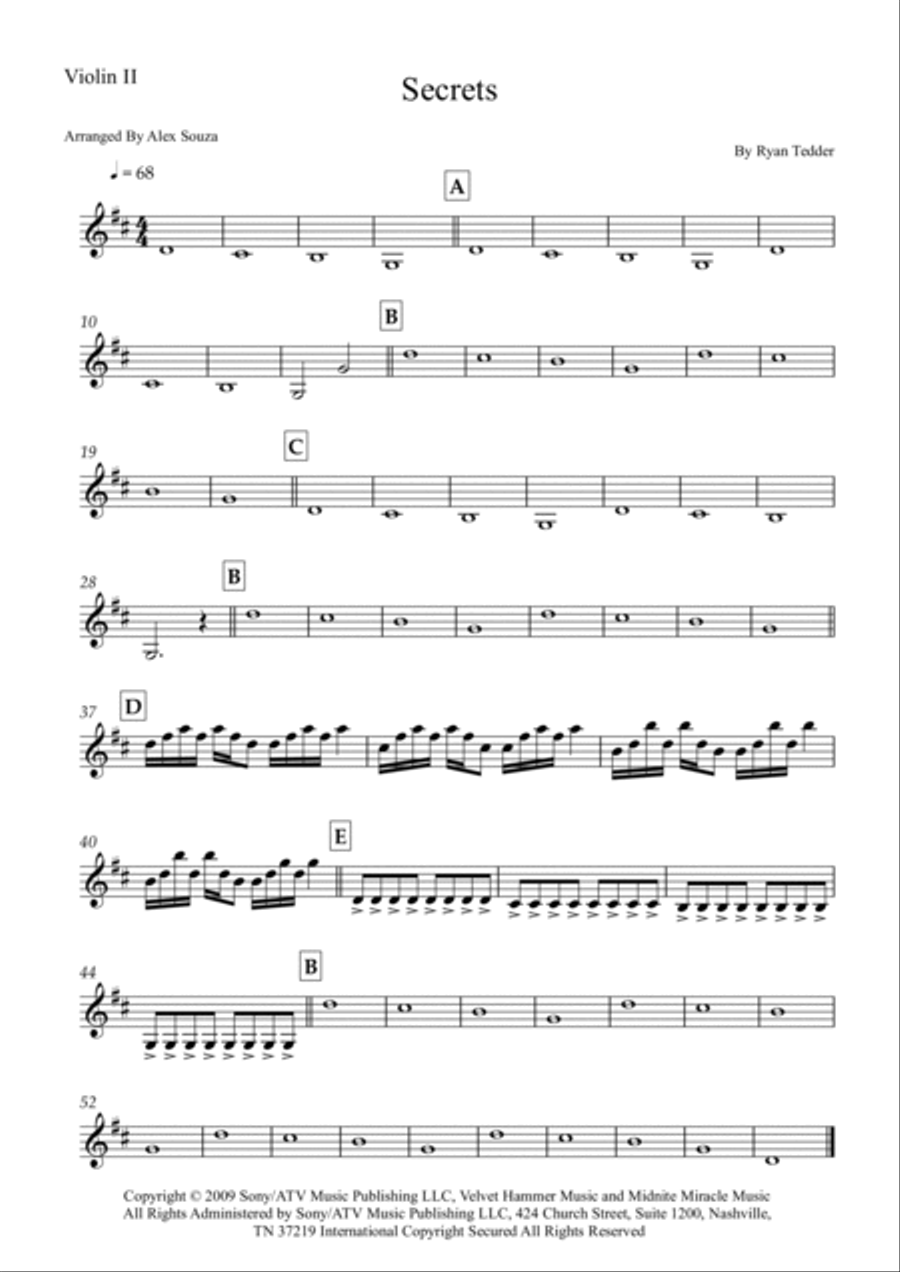 Secrets Secrets String Quartet scores gallery preview page 3