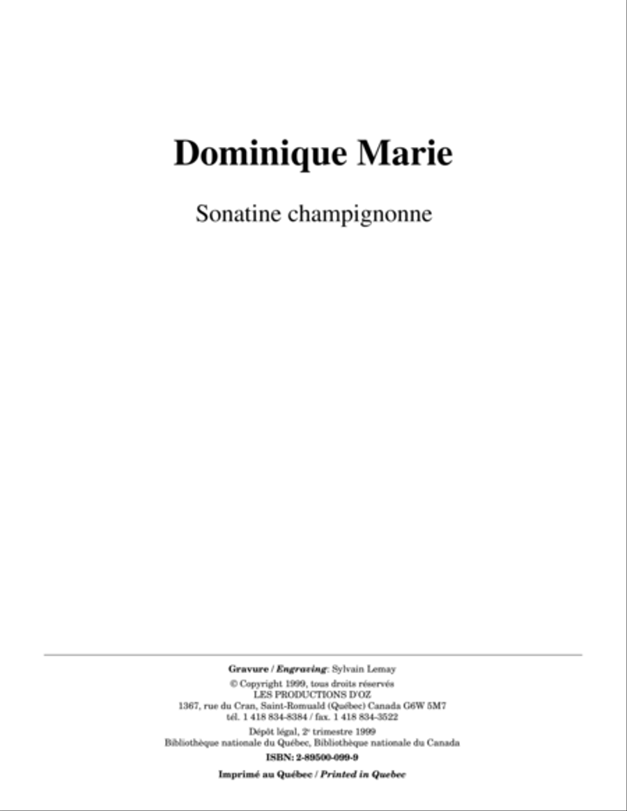 Sonatine champignonne Classical Guitar scores gallery preview page 1