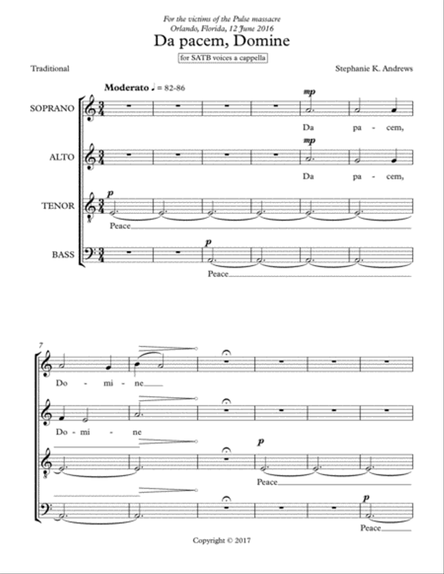 Da pacem, Domine 4-Part scores gallery preview page 3