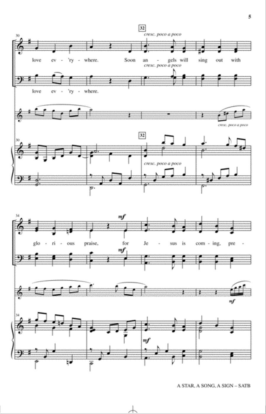 A Star, A Song, A Sign 4-Part scores gallery preview page 4