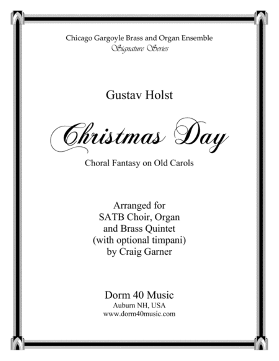 Book cover for Christmas Day (Choral Fantasy on Old Carols) for SATB, Organ and Brass Quintet (opt. Timpani)