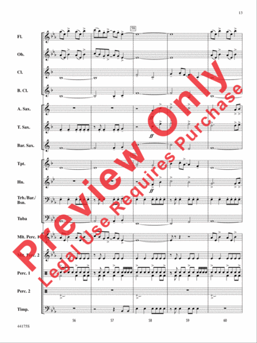 Skygazer Fanfare Concert Band scores gallery preview page 14