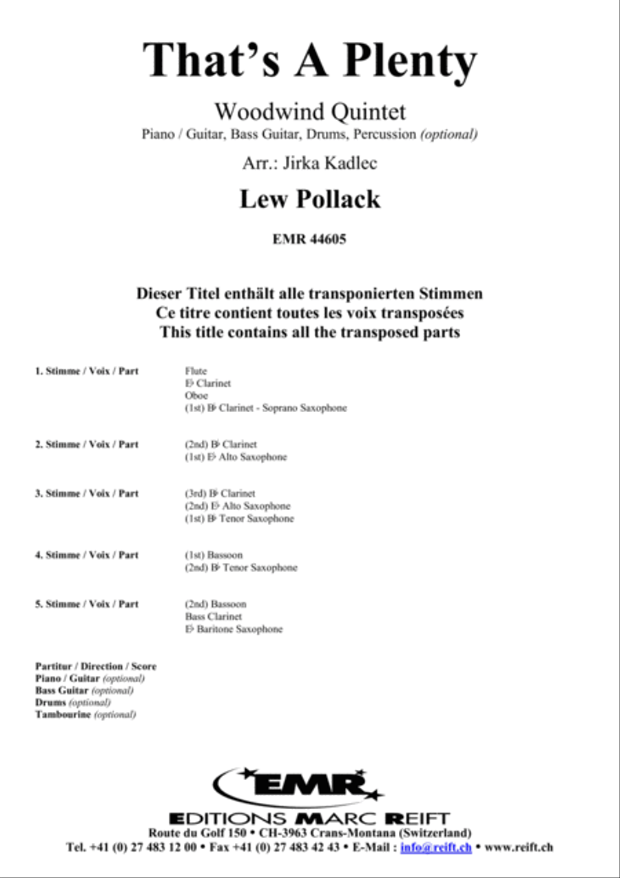 That's A Plenty Woodwind Quintet scores gallery preview page 2