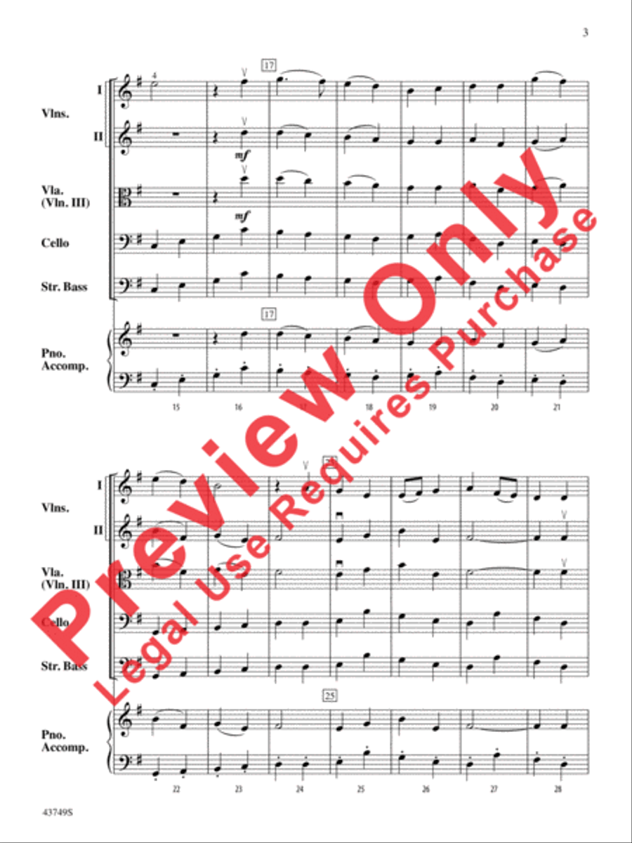 March from Suite No. 1 String Orchestra scores gallery preview page 4