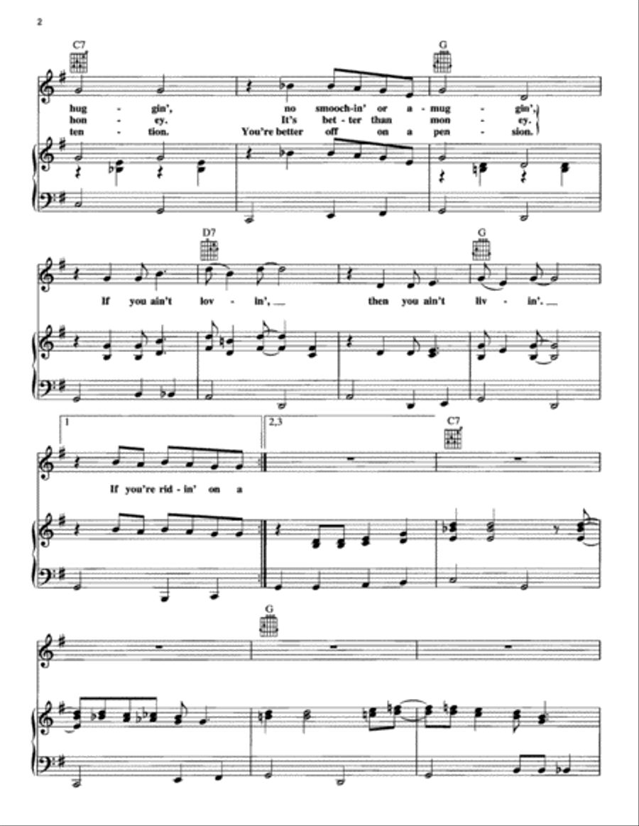 If You Ain't Lovin' (You Ain't Livin') Piano, Vocal, Guitar scores gallery preview page 2