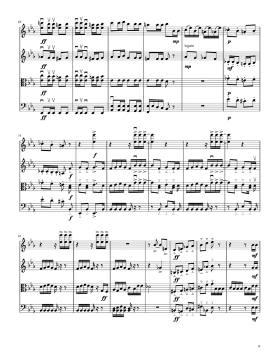 Bohemian Rhapsody String Quartet scores gallery preview page 6