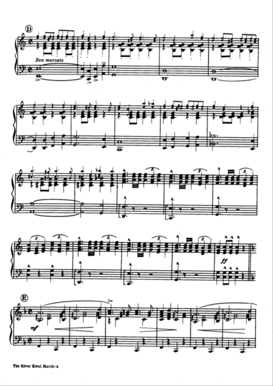 The River Kwai March Piano Solo scores gallery preview page 4
