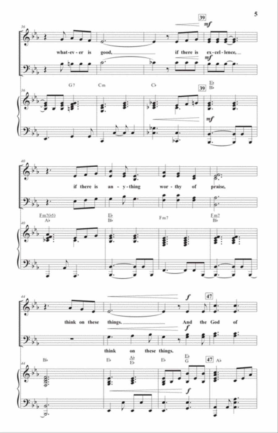 Think on These Things (SATB) 4-Part scores gallery preview page 5