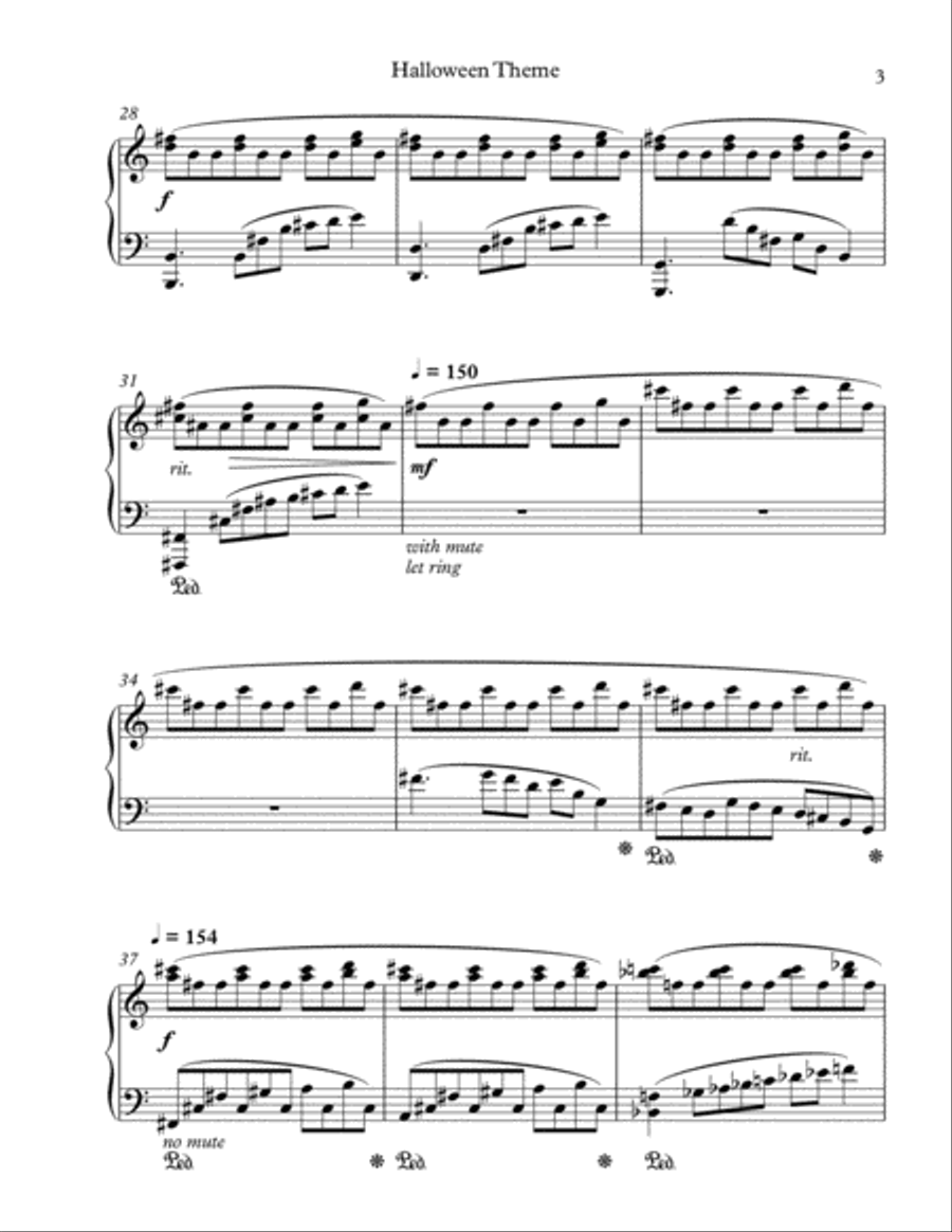 Halloween Theme Piano Solo scores gallery preview page 3