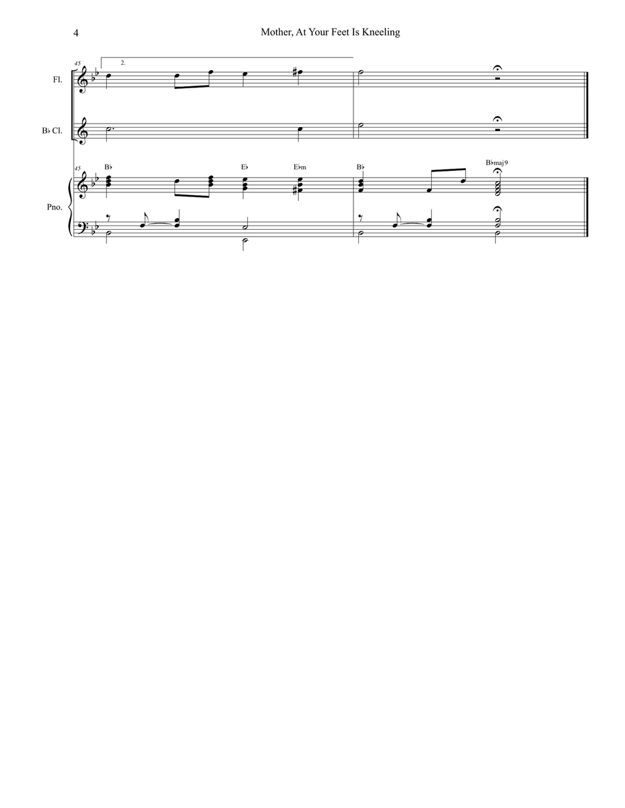 Mother At Your Feet Is Kneeling Woodwind Duet scores gallery preview page 4