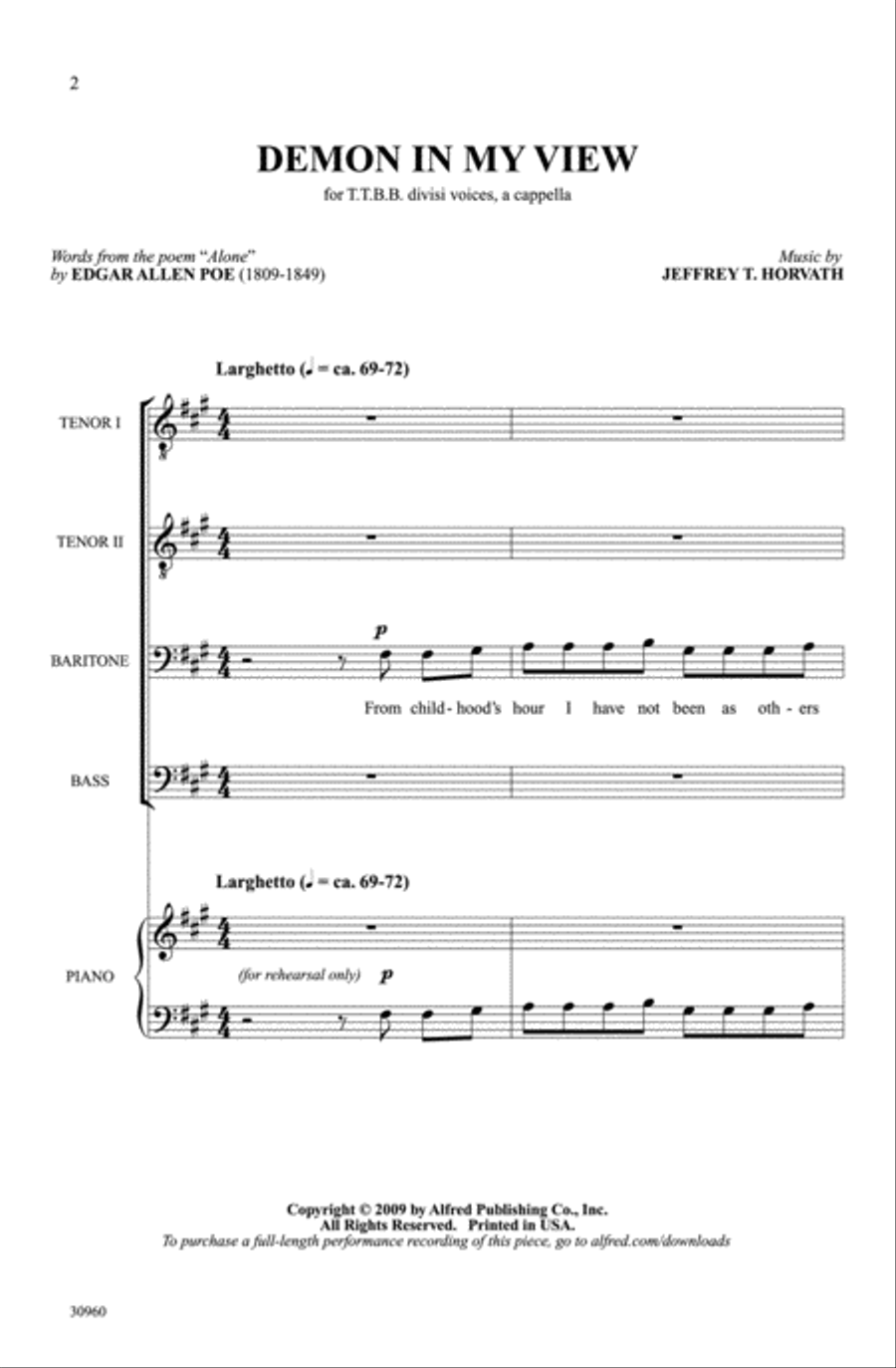 Demon in My View Men's Choir scores gallery preview page 13