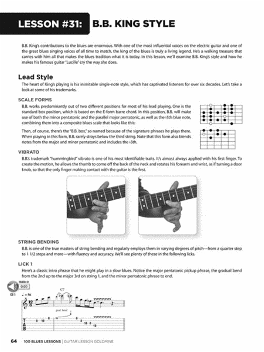 100 Blues Lessons Electric Guitar scores gallery preview page 7