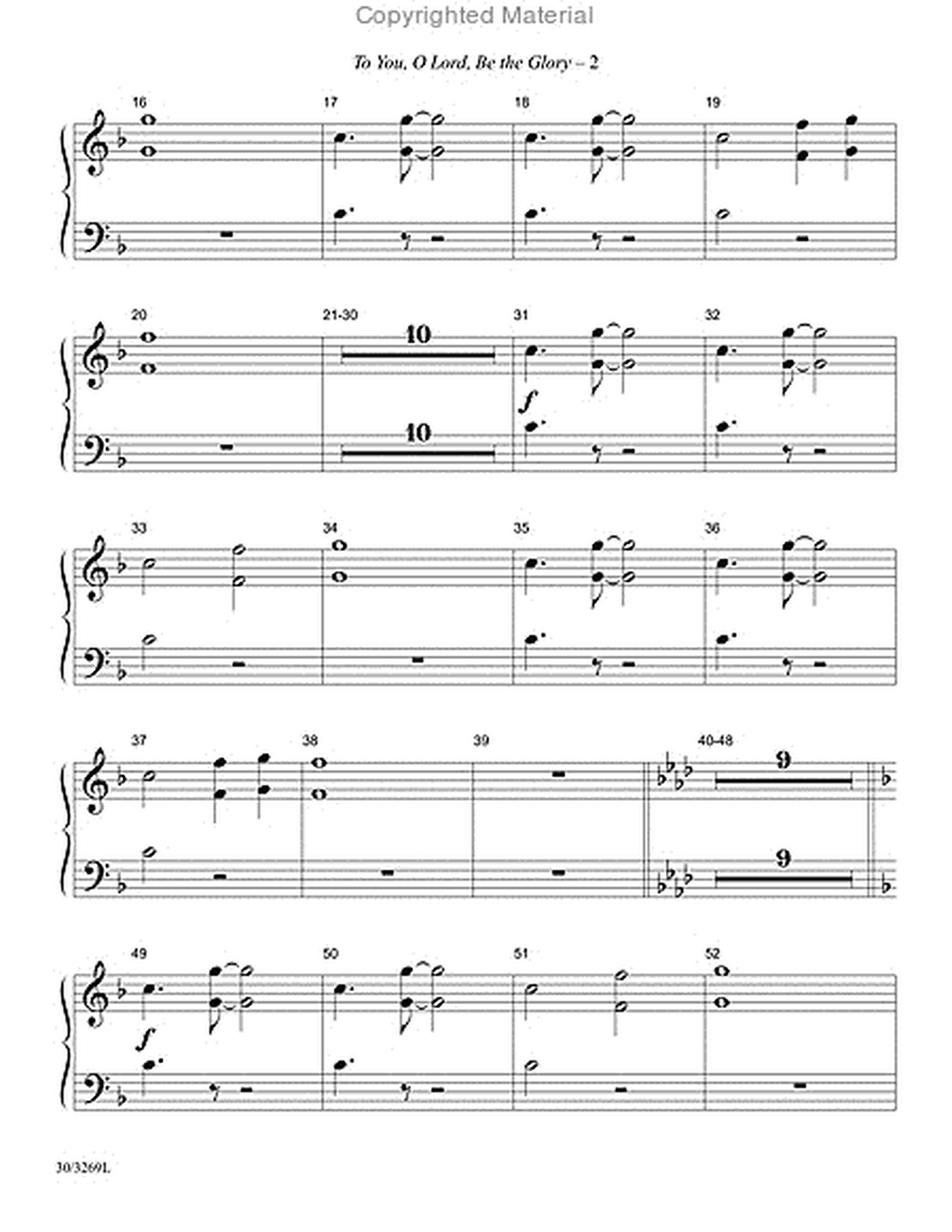 To You, O Lord, Be the Glory! - Handbell Score (reproducible) image number null
