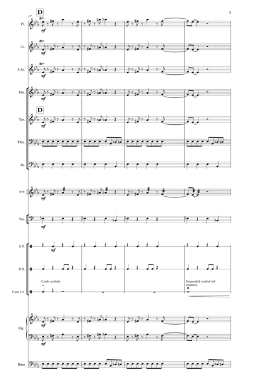 Smoke On The Water Concert Band scores gallery preview page 5
