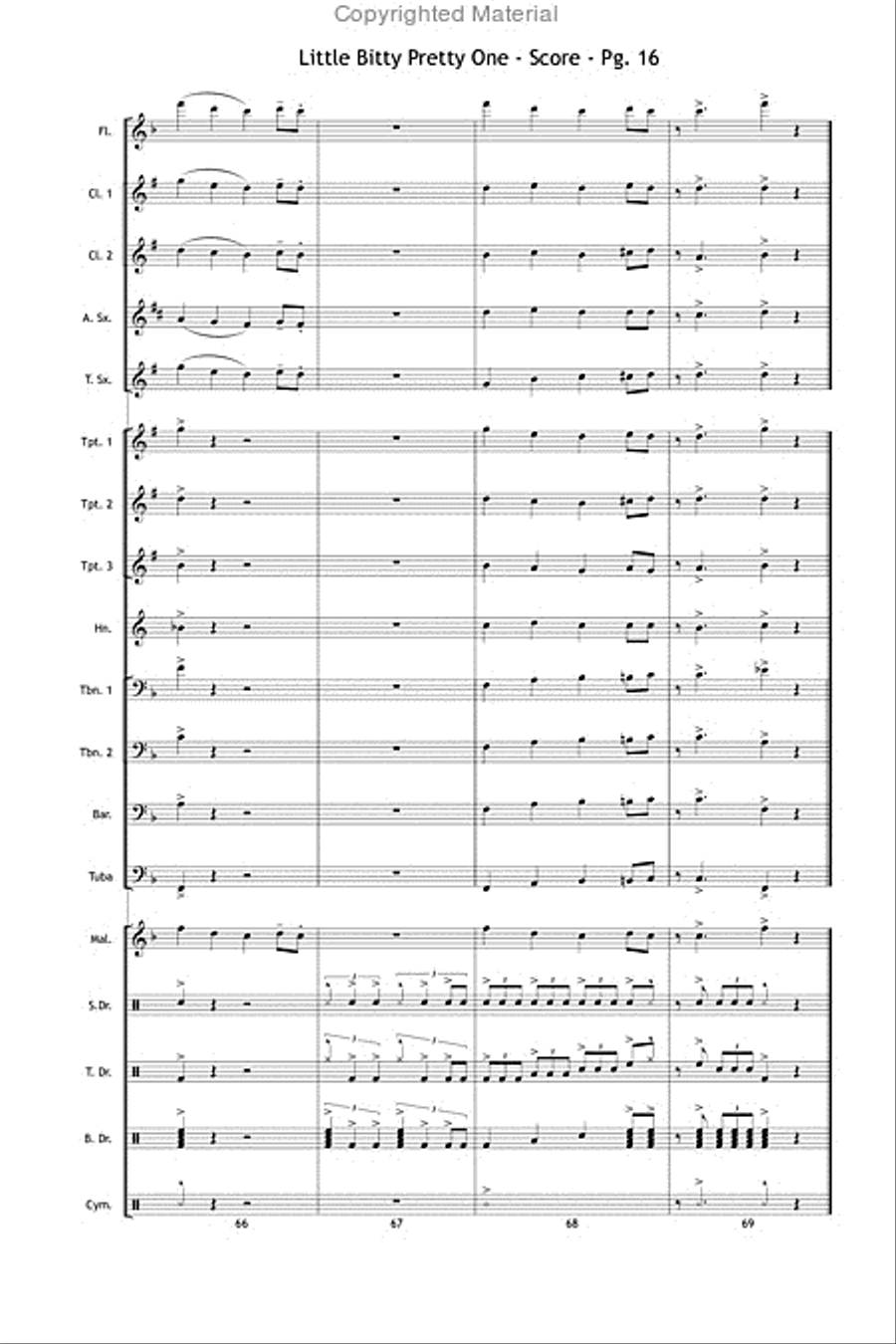 Little Bitty Pretty One Little Bitty Pretty One Marching Band scores gallery preview page 17