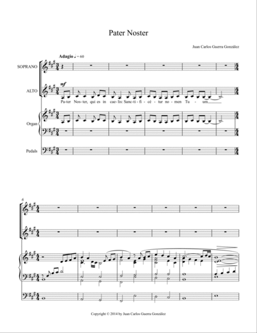 Pater Noster (SSAA & Organ) SSAA scores gallery preview page 3