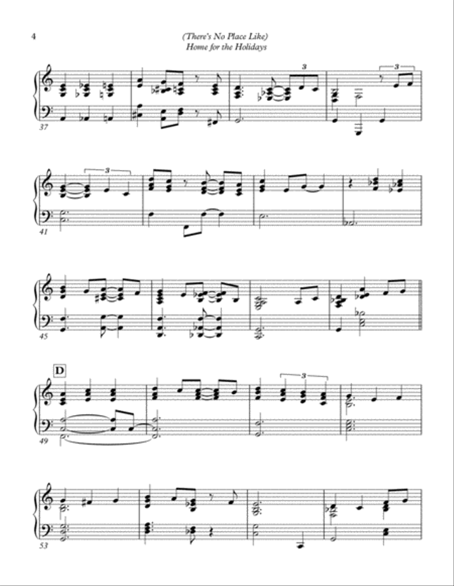 (There's No Place Like) Home For The Holidays Piano Solo scores gallery preview page 3