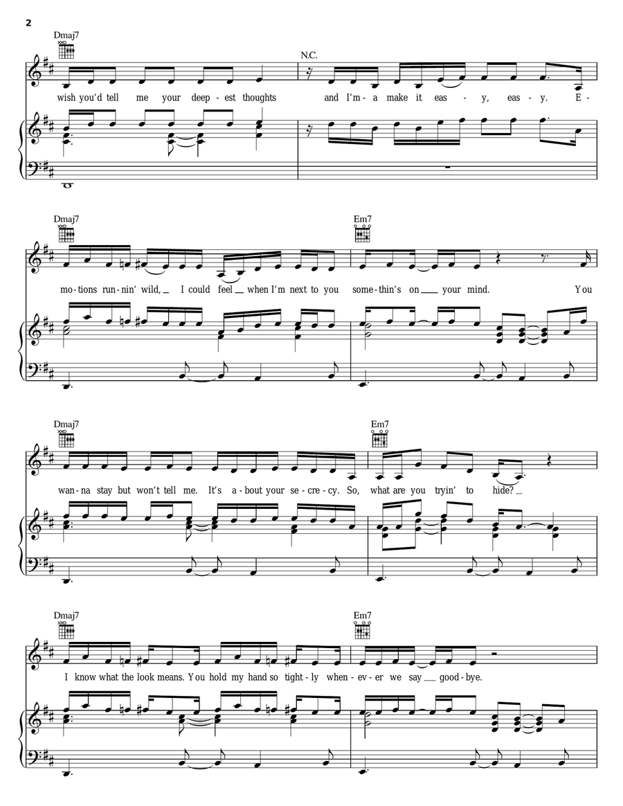 Say It Say It Piano, Vocal, Guitar scores gallery preview page 2