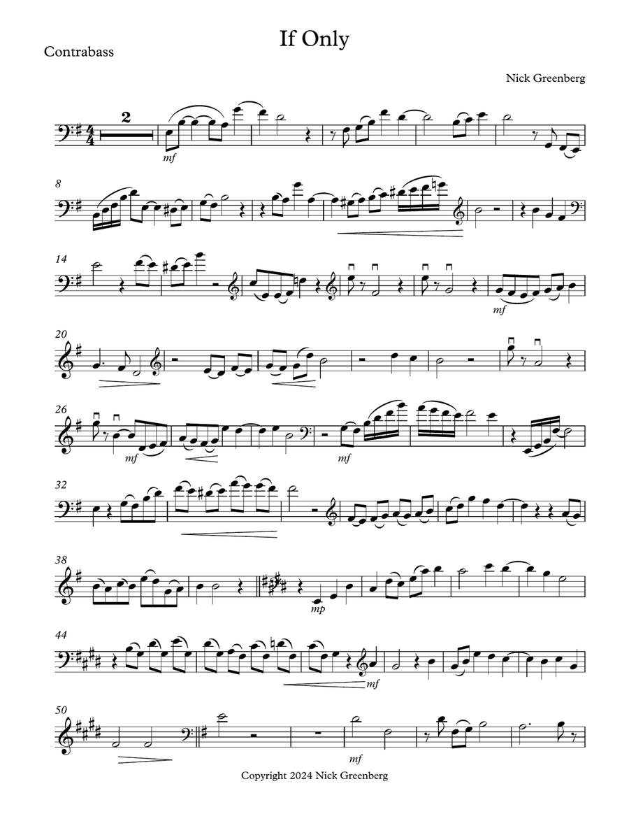 If Only Double Bass scores gallery preview page 1
