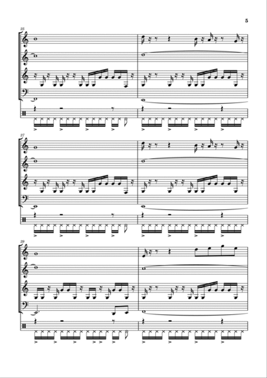Theme From Shaft Woodwind Quartet scores gallery preview page 6