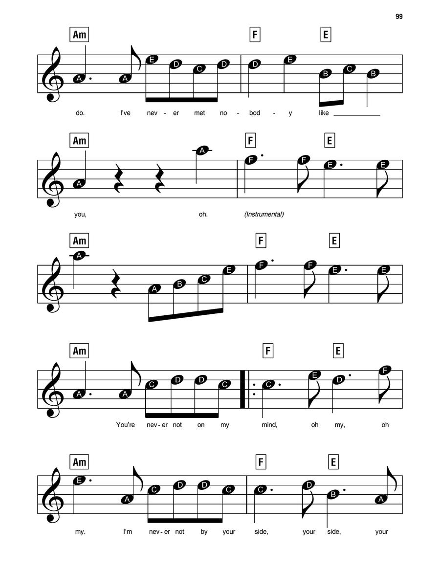 Nobody Like U (from Turning Red) Easy Piano scores gallery preview page 2