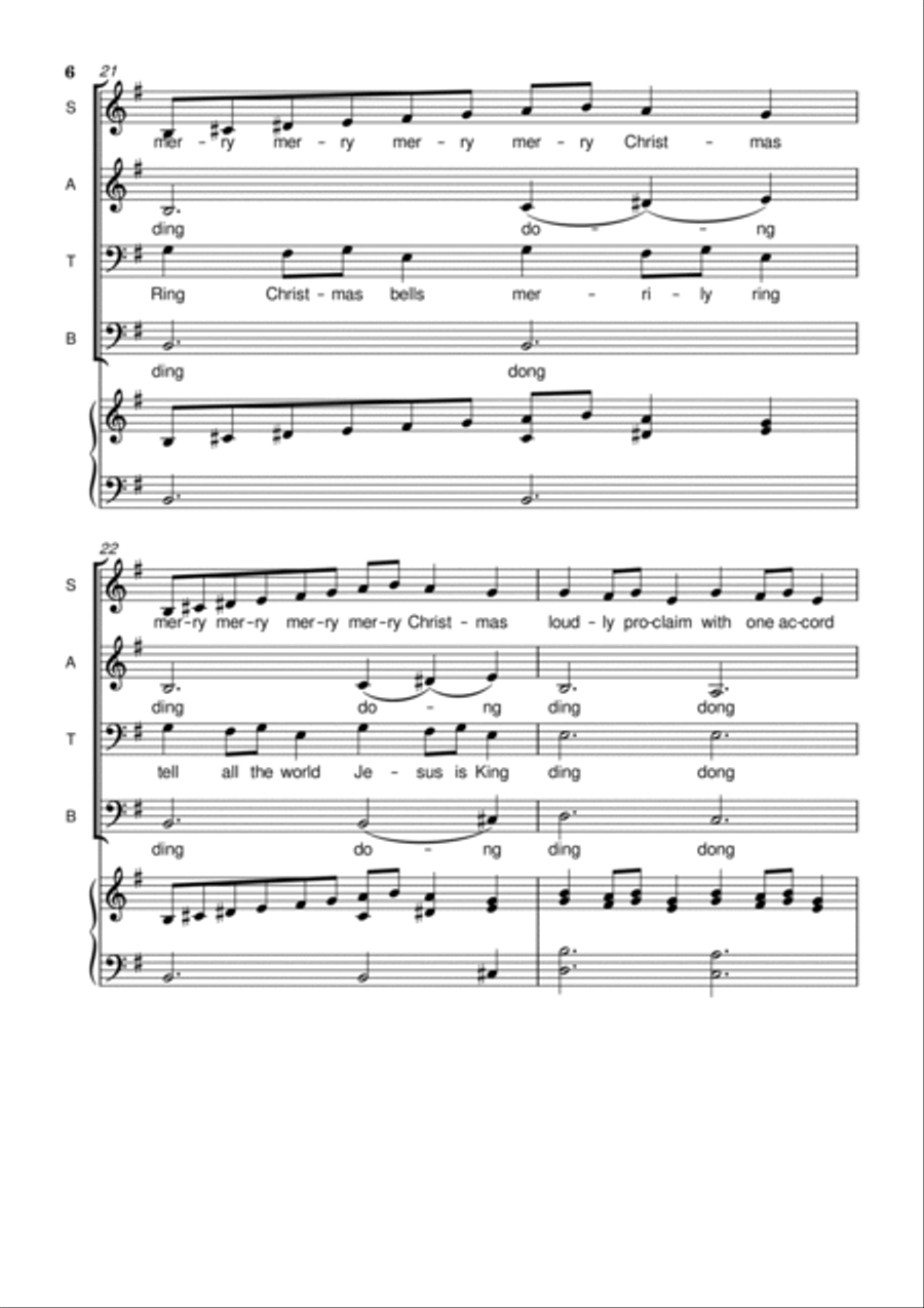 Ring Christmas Bells (Schedryk) - Mixed Choir - SATB - Arr. Forevergreens Music 4-Part scores gallery preview page 6