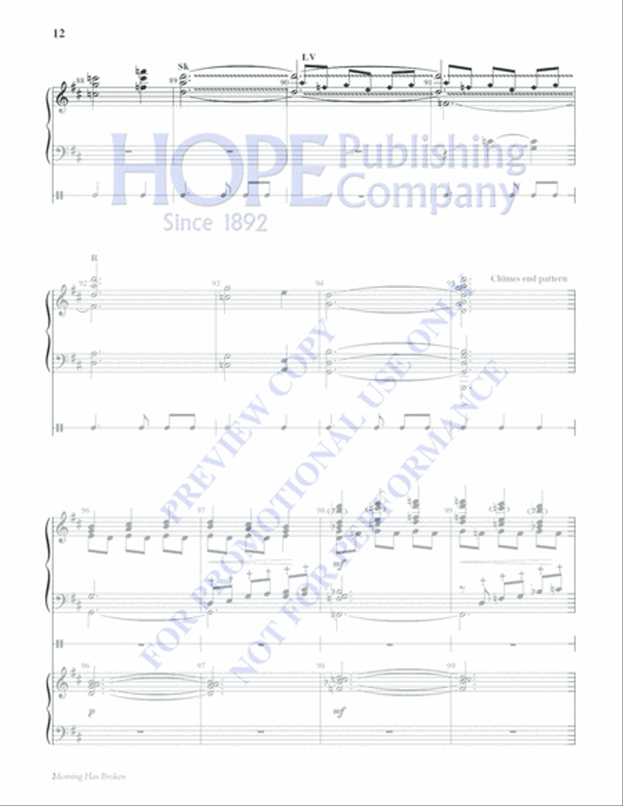 Morning Has Broken Morning Has Broken Handbell Choir scores gallery preview page 12