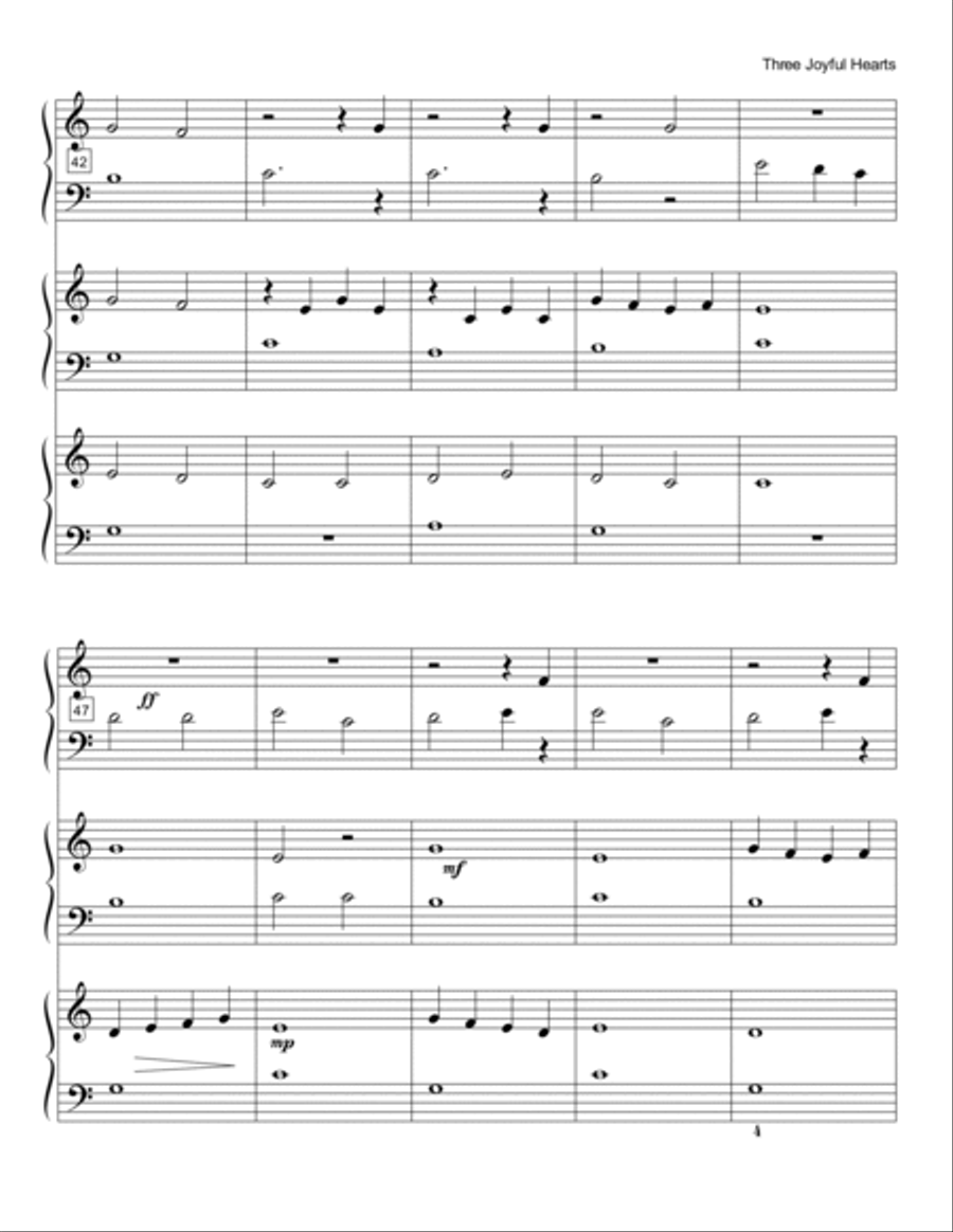 Three Joyful Hearts (1P/6H) Easy Piano scores gallery preview page 6